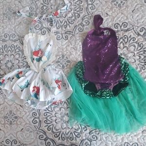 Little mermaid romper/dress, set of 2